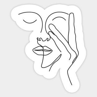 Face Outline of A Girl Sticker